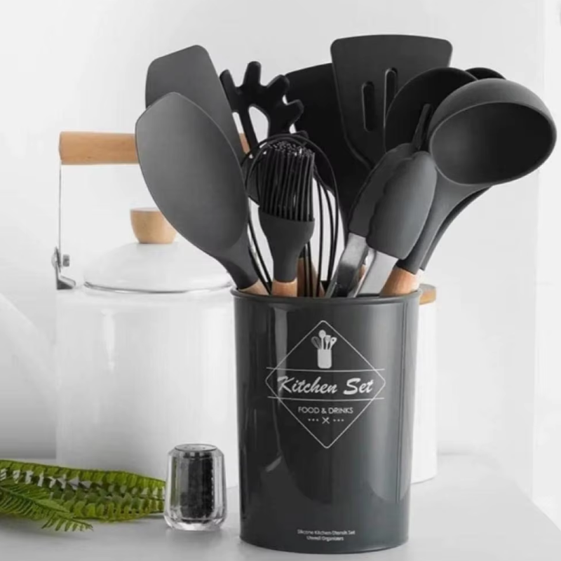 Kit Completo de 11 Utensílios de Cozinha de Silicone